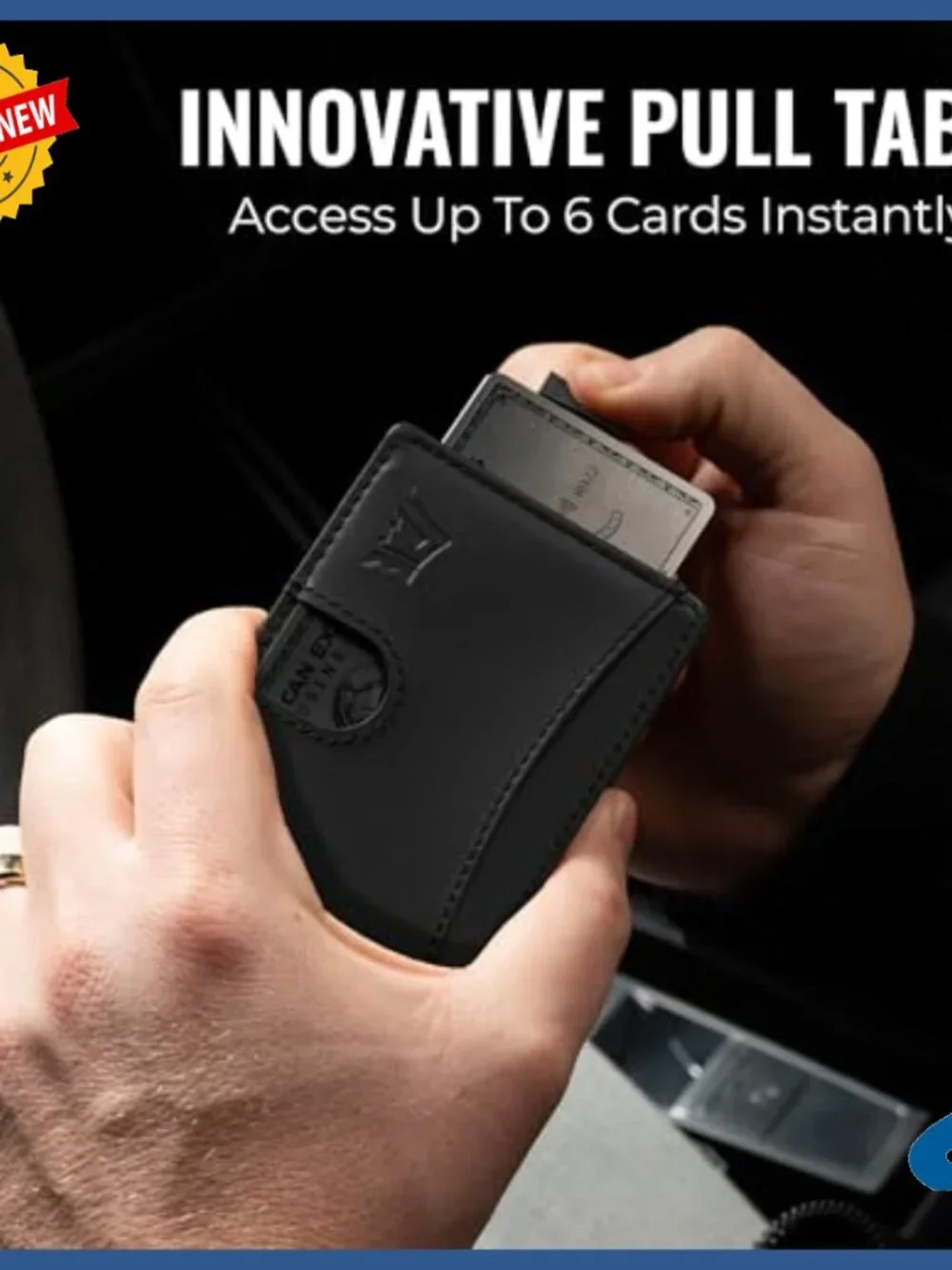 Slim RFID Blocking Leather Wallet with Money Clip Holds 12 Cards